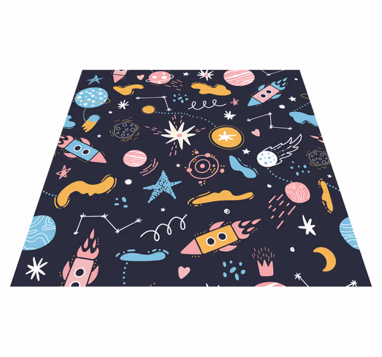 Cosmic Space Adventure kids carpet - TenStickers