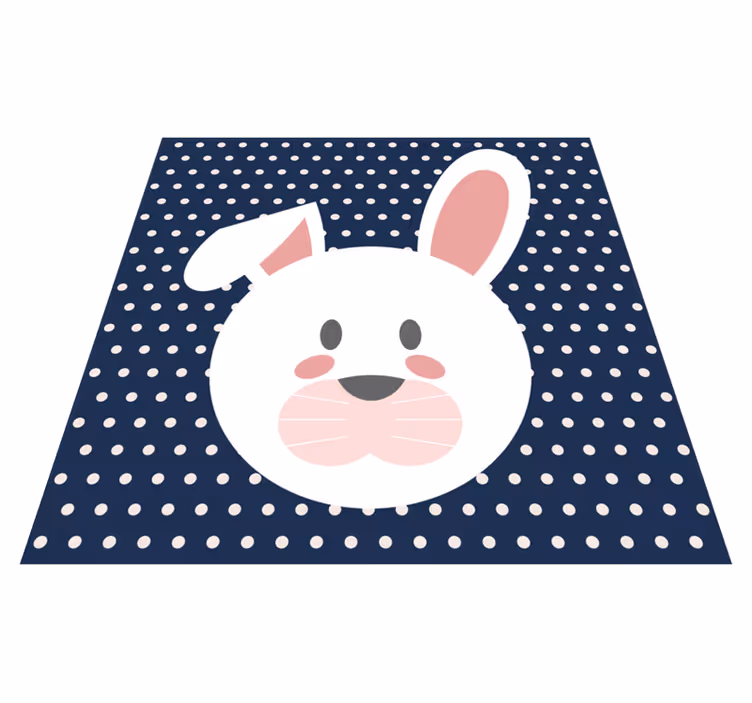 Whimsical Bunny Motif nursery rug - TenStickers
