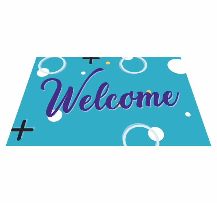 Cheerful Welcome Entrance quote rug - TenStickers