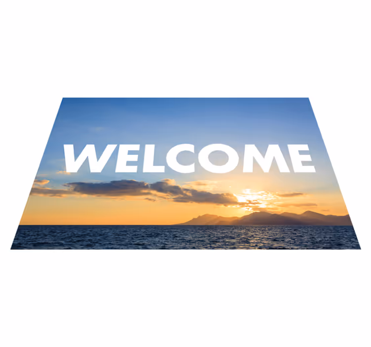 Sunset Greeting Entryway entrance hall rug - TenStickers