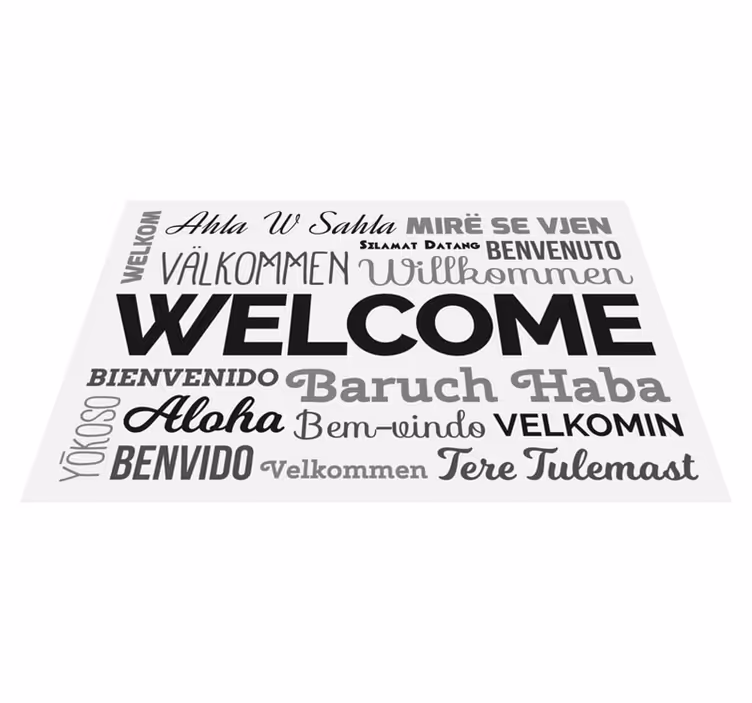 Multilingual Welcome Design entrance hall rug - TenStickers