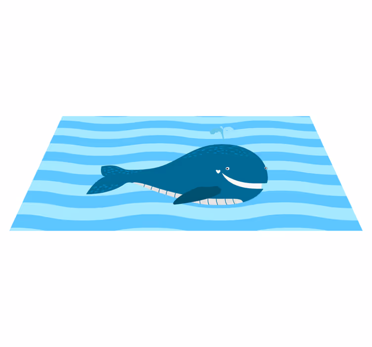 Smiling Whale Illustration kids carpet - TenStickers