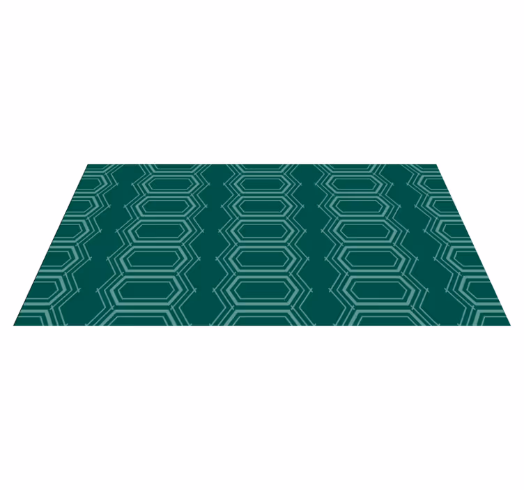 Geometric rug in emerald geometric pattern - TenStickers