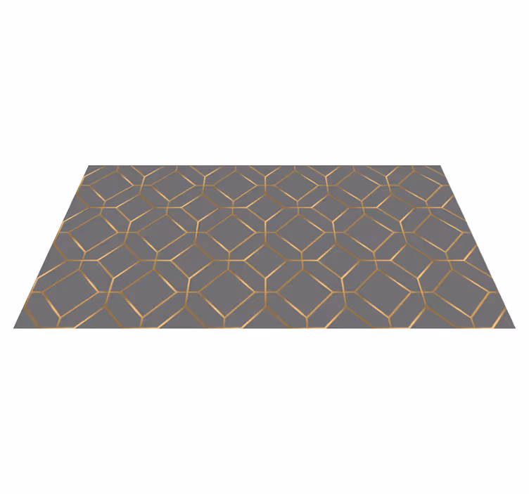 Geometric rug with hexagon pattern overlay - TenStickers