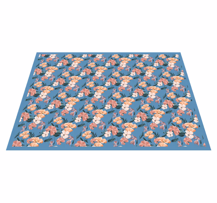 Floral Bloom Pattern flower rug - TenStickers
