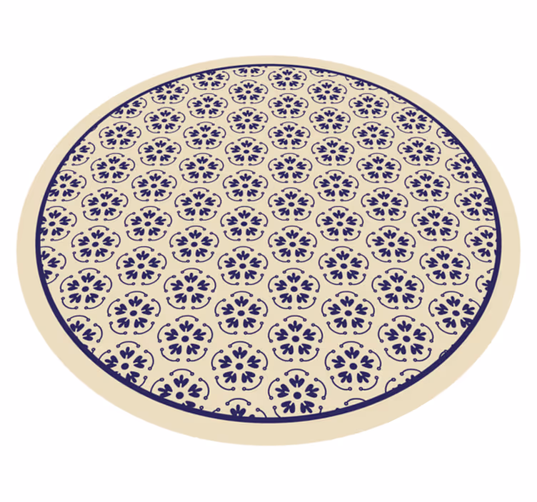 Circular Mosaic Pattern floral rug - TenStickers