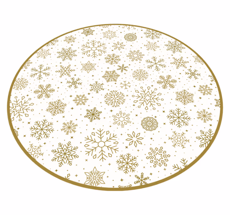 Golden snowflakes Christmas vinyl rug - TenStickers