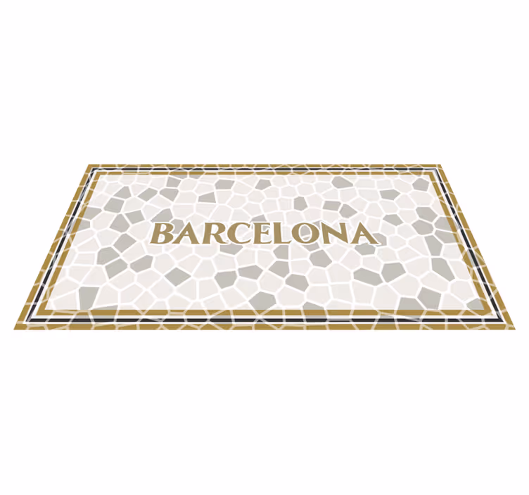 Barcelona Geometric Pattern mosaic rug - TenStickers