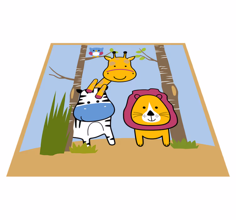 Animal Characters kids carpet - TenStickers
