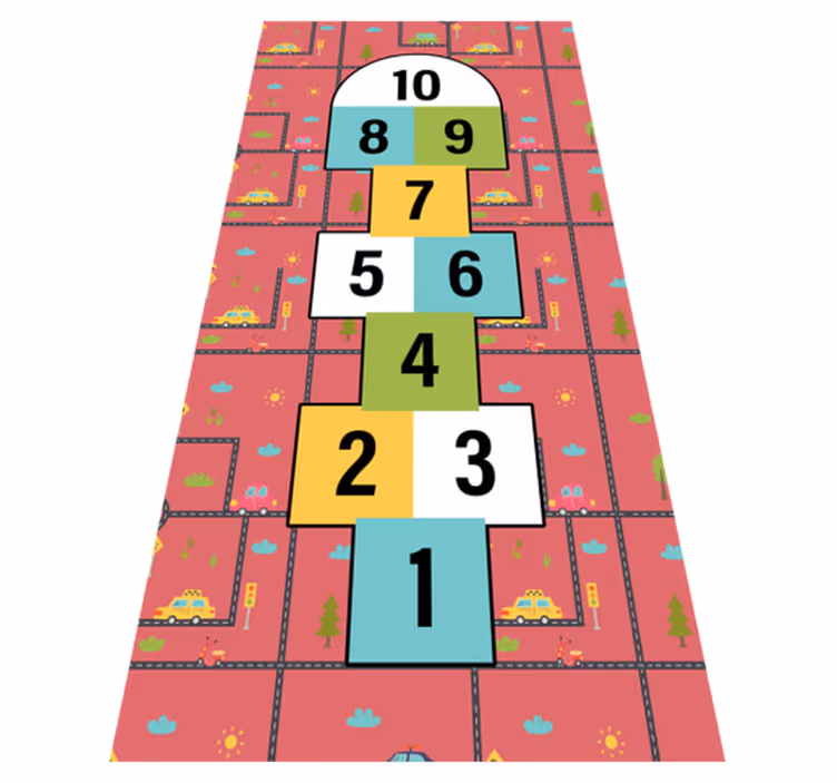 Hopscotch Playtime game rug - TenStickers