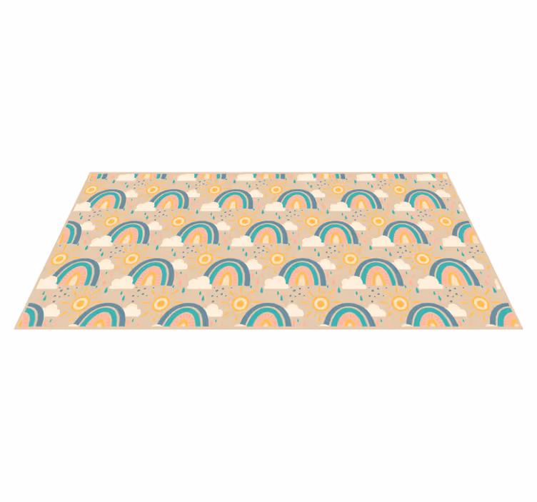Cheerful Rainbow Pattern kids carpet - TenStickers