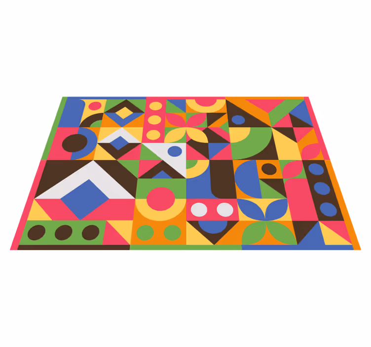 Geometric rug in a splash of geometric shapes - TenStickers