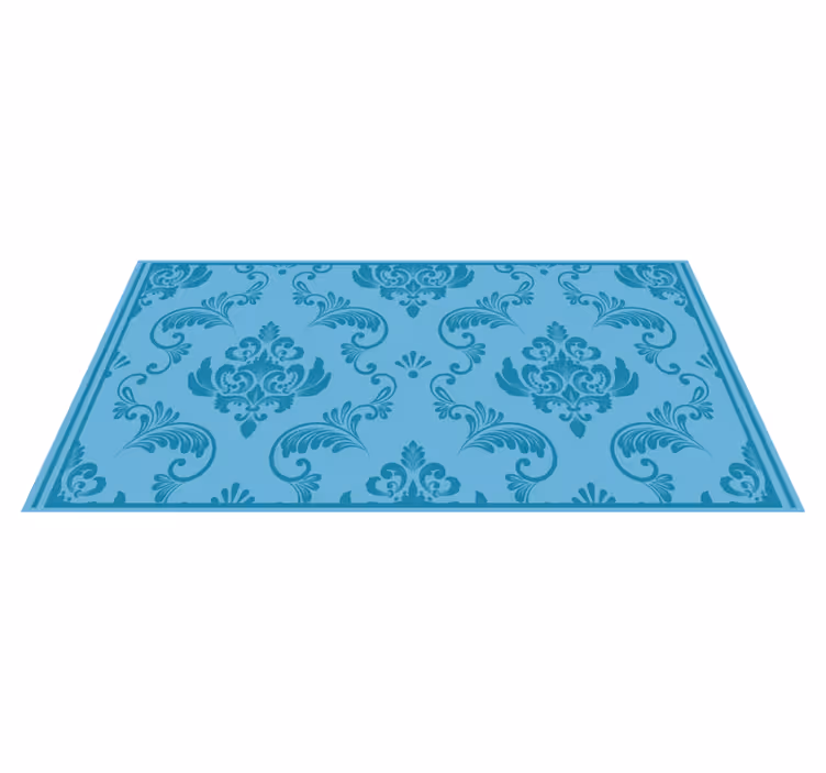 Blue rug with baroque design - TenStickers