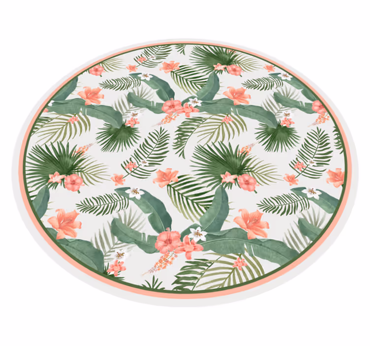 Tropical Botanicals floral rug - TenStickers