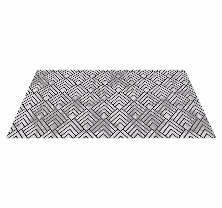 Hollywood-regency black white ceramic vinyl rug - TenStickers