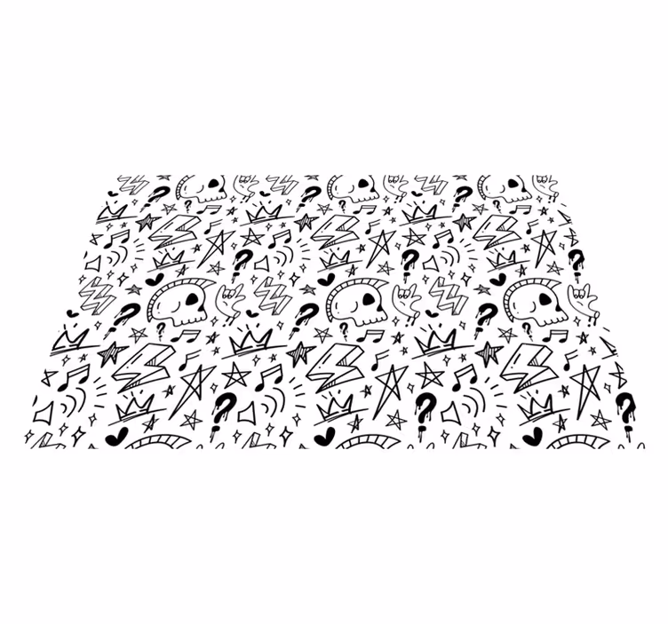 Eclectic Patterns teenage bedroom vinyl rug - TenStickers