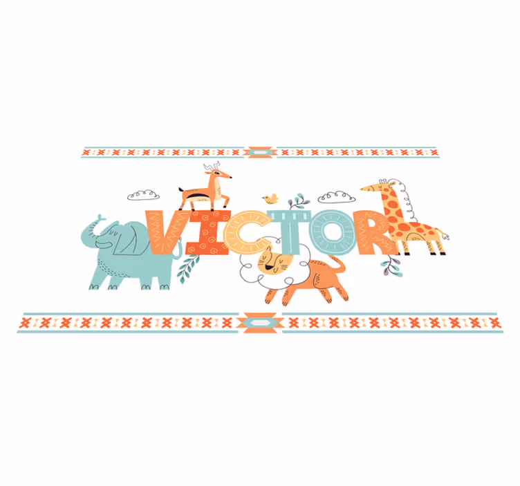 Personalized Safari Theme custom floor mat - TenStickers