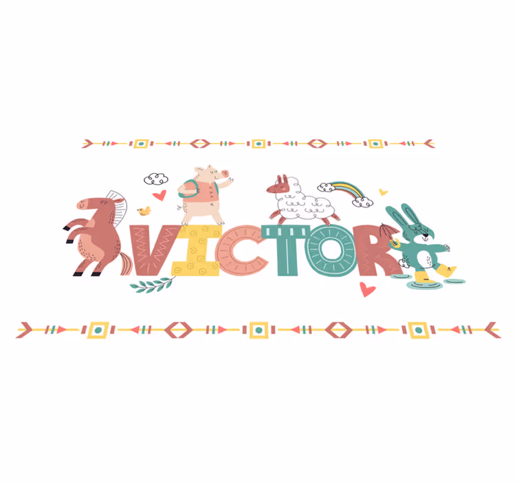 Playful Alphabet Animals custom floor mat - TenStickers