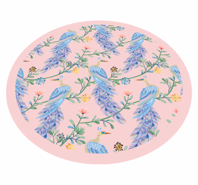 Feathered Botanicals floral rug - TenStickers