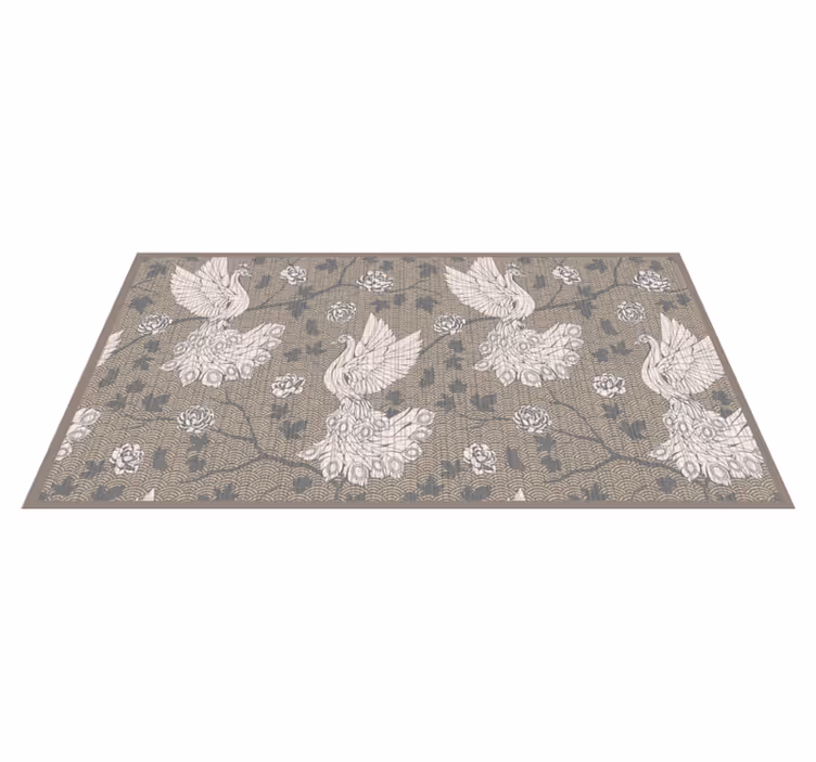 Crane Garden Scene animal mat - TenStickers