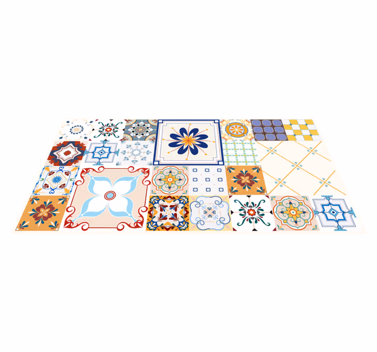 Patchwork Tiles mosaic rug - TenStickers