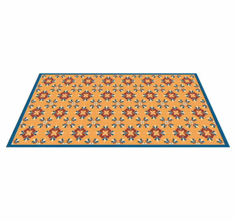 Floral Mosaic Harmony tile carpet - TenStickers