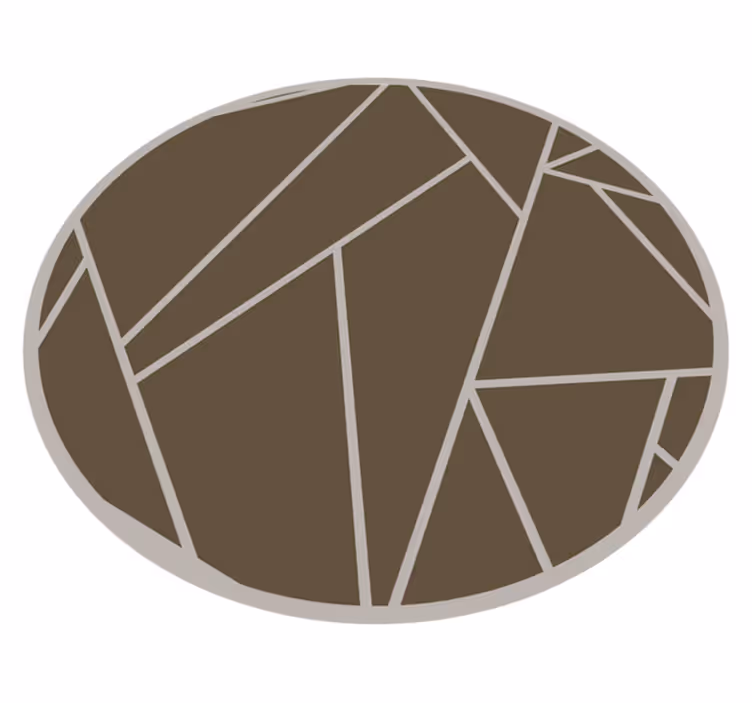 Geometric Pattern Circle brown rug - TenStickers