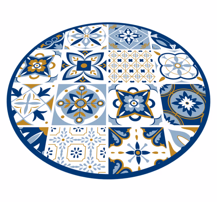 Tile carpet circular tile design - TenStickers