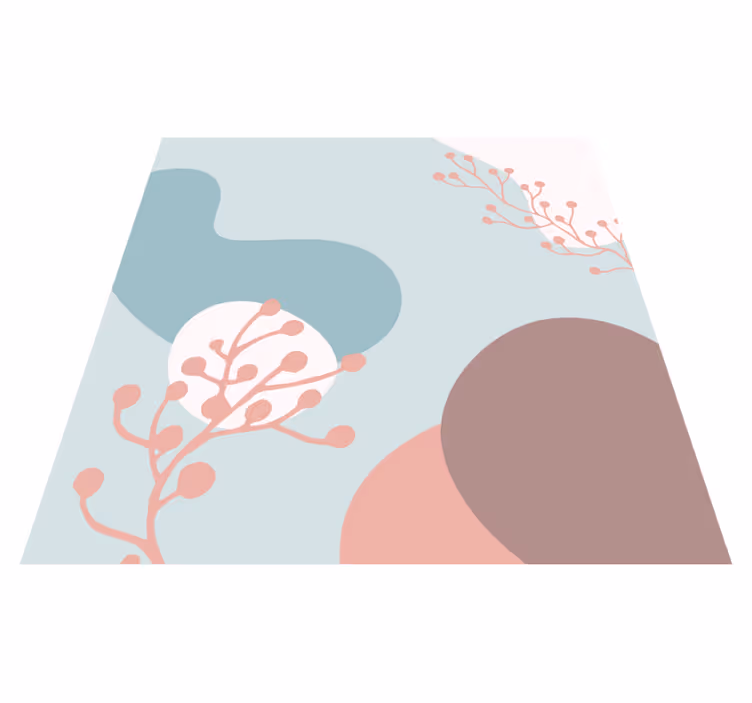 Abstract Botanical Shapes floral rug - TenStickers