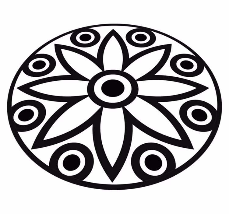 Circular Mandala Design geometric rug - TenStickers