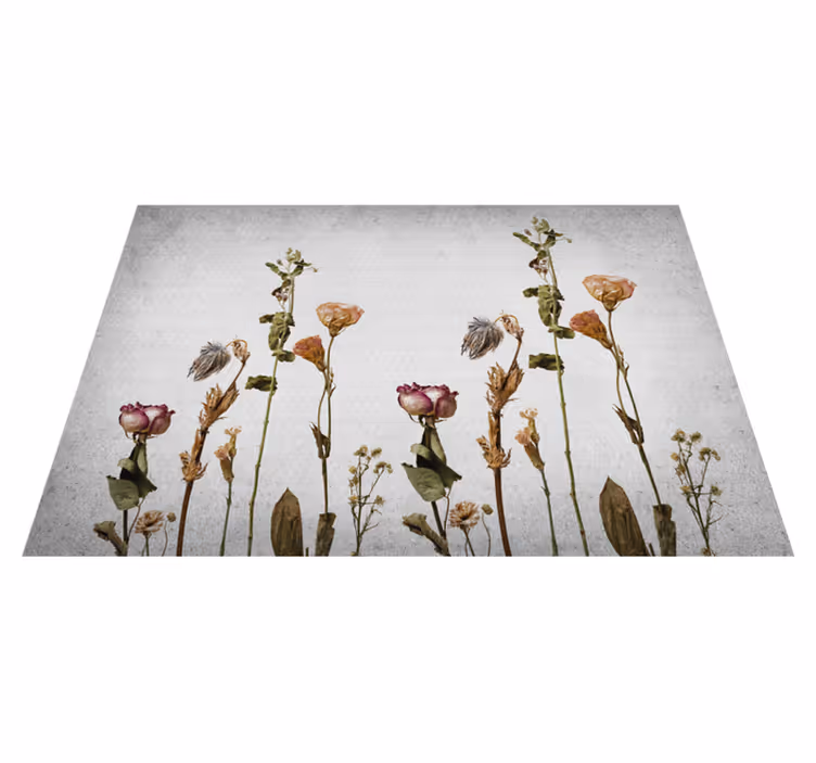 Botanical Imagery floral rug - TenStickers