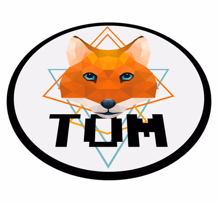 Geometric Fox Circle custom floor mat - TenStickers