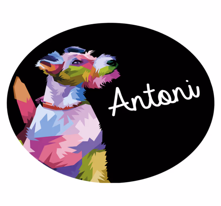 Colorful Canine Portrait custom floor mat - TenStickers