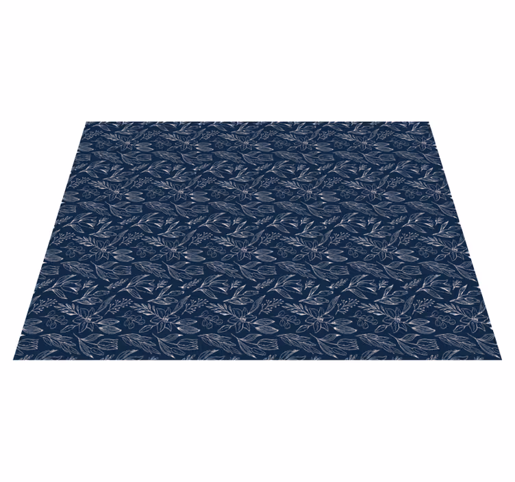 Floral Navy Elegance flower rug - TenStickers