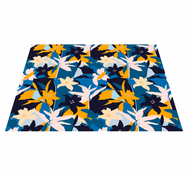 Botanical Emblem floral rug - TenStickers