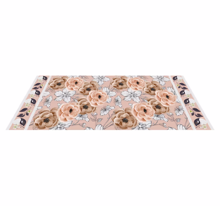 Floral Botanical Elegance flower rug - TenStickers