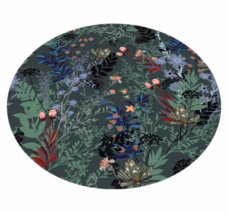 Botanical Motif floral rug - TenStickers