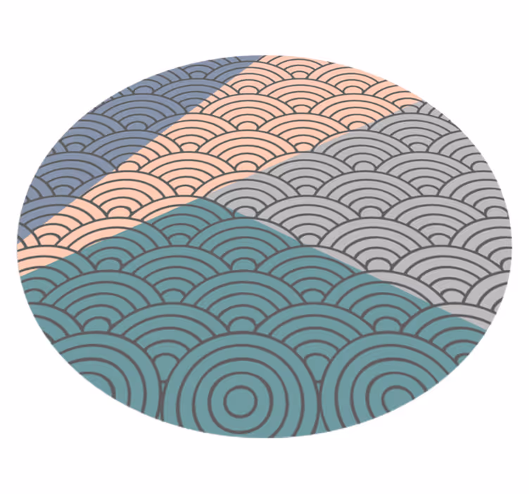 Scalloped Waves Pattern geometric rug - TenStickers