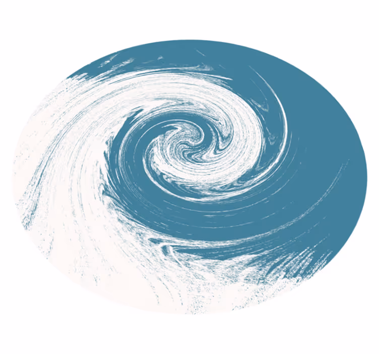 Swirling Blue Abstract circular rug - TenStickers