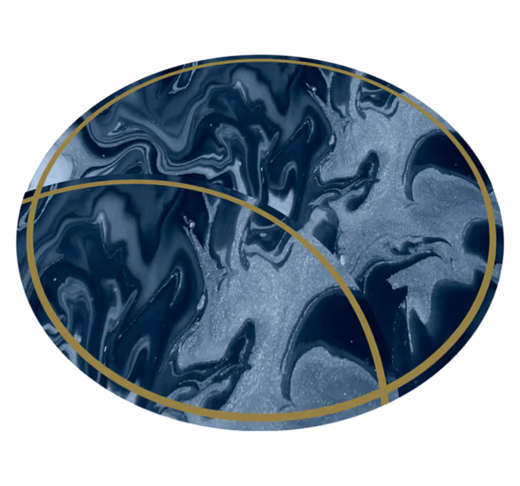 Abstract Marbled Circular Design marble rug - TenStickers