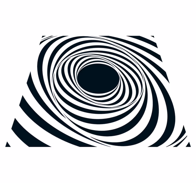 Black White Swirling Pattern geometric rug - TenStickers