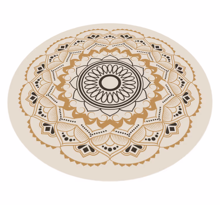 Mandala rug beige mandala circular design - TenStickers