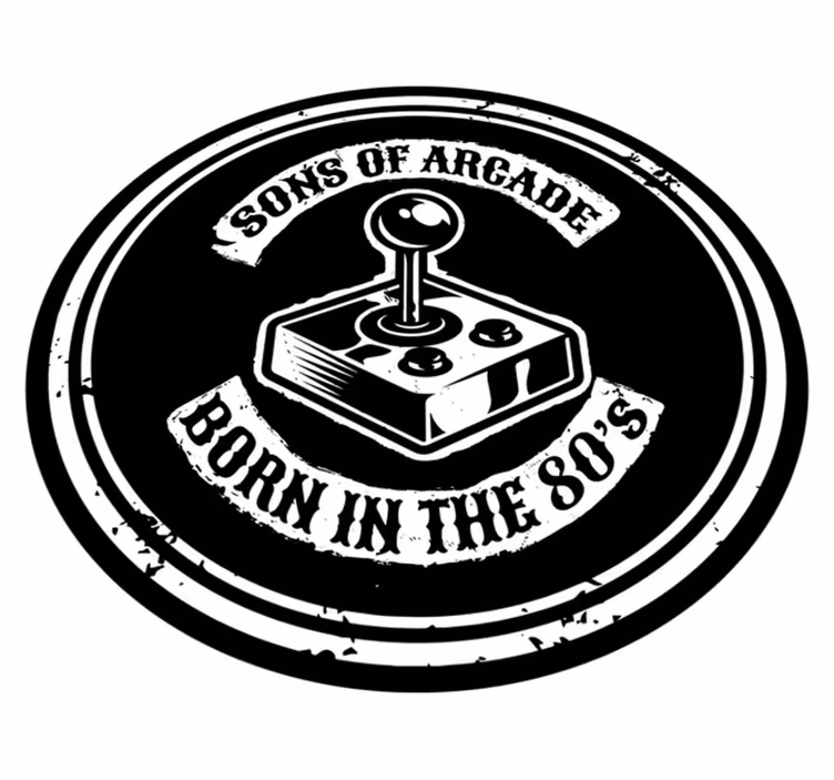 Arcade Nostalgia Born 80s quote rug - TenStickers
