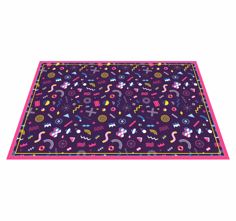 Colorful geometric shapes rug - TenStickers