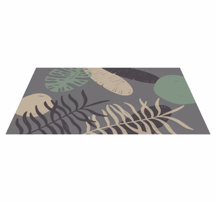 Botanical Leaf Pattern Design floral rug - TenStickers