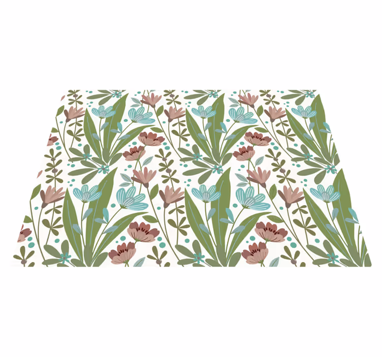 Floral Botanical Pattern flower rug - TenStickers