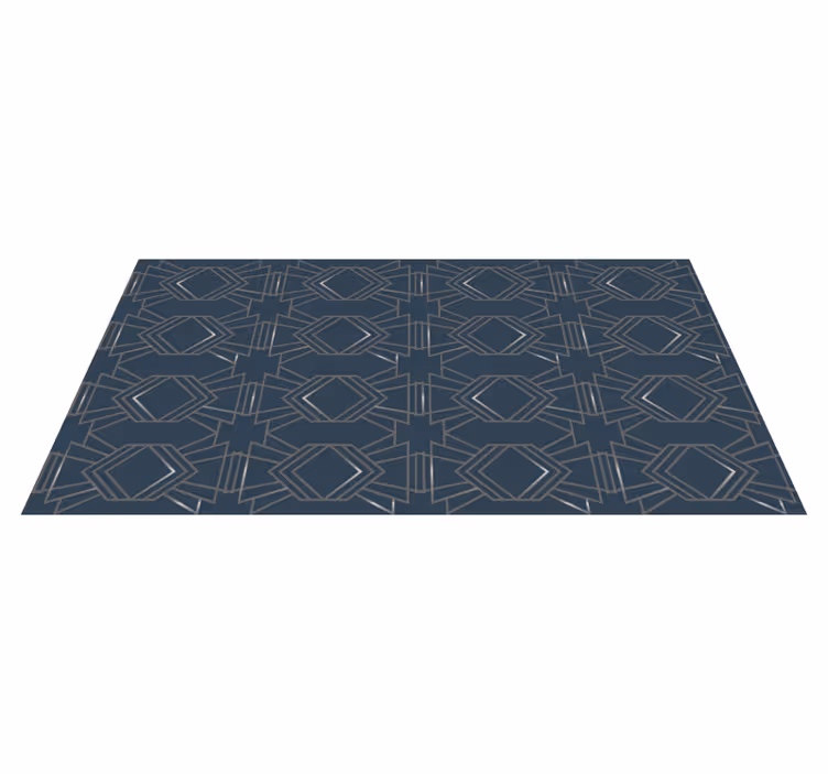 Blue and pink vintage shapes geometric rugs - TenStickers