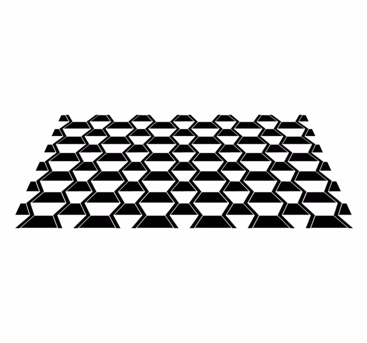 Geometric rug in black and white pattern - TenStickers