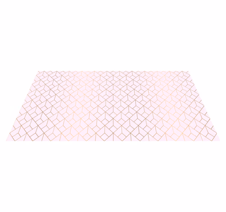 Pink with golden lines ragular pattern rug - TenStickers