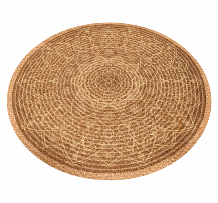 Elegant brown pattern mandala rug - TenStickers